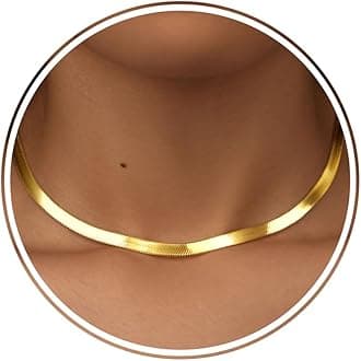 14K Gold Silver Plated Herringbone Necklace for Women, Dainty Snake Chain Choker, Trendy Simple Long Layered Jewelry Non Tarnish, 3/4/5/8mm,14,16,18,20,22,24,26 Inch Thin & Chunky Options