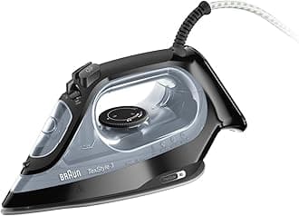Braun Texstyle 3 SI3055.BK - Steam Iron, 180g/Min Steam Shot, 45g/Min Variable Steam, 2m Cord, auto Shut-Off, Freeglide Technology, Black