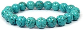 Reiki Crystal Products Natural Turquoise Bracelet 8mm for Reiki Healing and Vastu Correction Protection Concentration Spirituality and Increasing Creativity