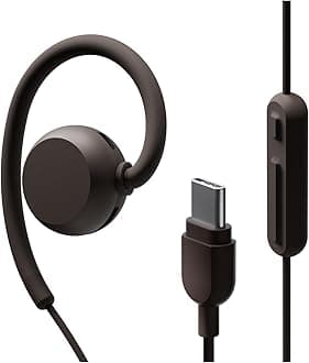 nwm Wired On-Ear Speakers (USB Type-C Open Ear Earphones) Prevents Sound Leakage with PSZ Technology Including Microphone Designed by NTT Sonority in Japan | Dark Brown