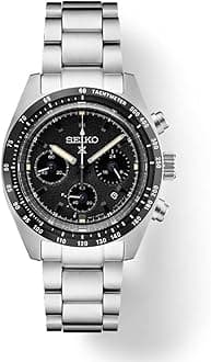 SEIKO Prospex Speedtimer Solar Chronograph Black Dial Men's Watch SSC819, Black, Chronograph