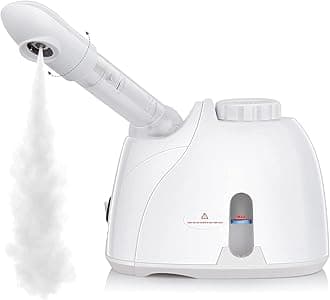 Facial Steamer K-33S Face, Nose, and Cough Steam Vaporizer, Nozzle Inhaler, Facial Sauna, and Facial Steamer Machine for Adults and Kids Men,and, Women MultiPurpose Steamer (White)