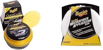 G7014EU Gold Class Carnauba Plus Premium Paste Car Wax 311g & X3080EU Even Coat 5 Inch Microfibre Applicator Pads (2 Pack) for Hand Applying Compounds, Polishes and Leather Cleaners
