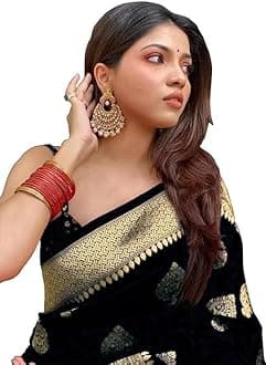 Women's Black Color Kanjivaram Silk Saree