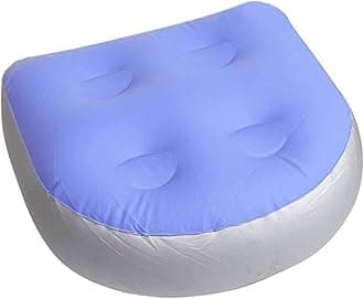 Inflatable Spa Pad Hot Tub Cushion with 4Pcs Suction Cups for All Spas and Hot Tubs - Adult and Kids Booster Seat (Blue)