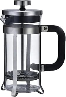 Black French Press Coffee Maker, 1000 ml, Modern Style, Manual Operation, Hot Brewing, Stainless Steel Filter, Borosilicate Glass, 15x8x15 cm
