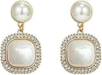 Pearl Clip on Earrings for Women Drop Clip Earrings for Women Gold Plated White Imitation Pearl Earrings Fashion