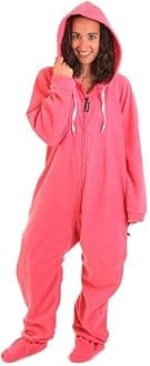 Forever Lazy Footed Adult Onesies, One-Piece Pajama Jumpsuits for Men and Women, Unisex. with Detachable Feet.