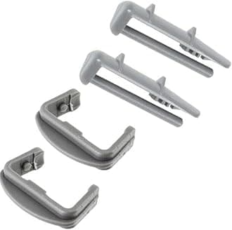 Full set of DISHWASHER BASKET RAIL CAPS 2 x Rear and 2 x Front by Compatible with Beko/Lamona