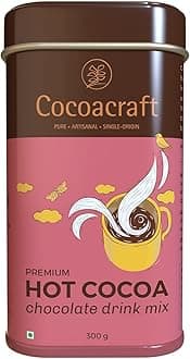 Cocoacraft Hot Cocoa Chocolate Mix (300g) Drinking Hot Chocolate Mix with 22% Cocoa Butter |100% Natural | Handmade Artisanal Cocoa Mix from Kerala.