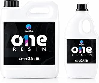 Magnifico One Resin - 3.2 KG (3:1) Clear UV-Resistant Epoxy Resin, Smooth Finish, Easy to Use with Self-Leveling.