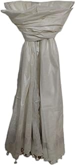 Women's Bhagalpuri Linen Cotton Blend Handloom Ikkat Dupatta with Zari Design, 2.25 Metres