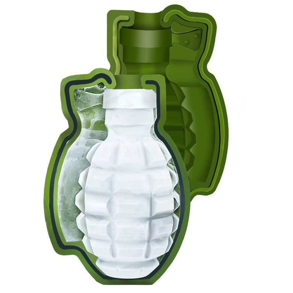 Grenade Ice Cube Mold Large 3D Chocolate Cake Mold Silicone Ice Maker for Whiskey Cocktail, Ideal for Baking