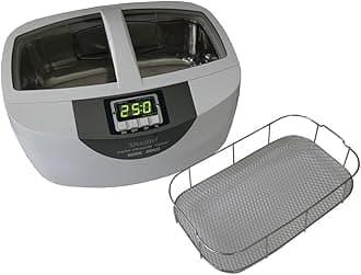 iSonic P4820-WSB25 Commercial Ultrasonic Cleaner with 25-min. Timer, 2.6Qt/2.5L/White Color, Stainless Steel Wire Mesh Basket, 110V