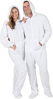 Footed Pajamas - Adult Fleece Hoodie One Pieces | One-Piece Pajama Jumpsuits for Men and Women Pjs | Unisex
