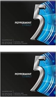 5 Gum Cobalt Peppermint, Sugar Free Gum, 15 Sticks, 2 X 40.5 G