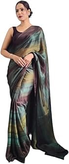 DIVUS Ready to wear Pre draped Prestitched one min readymade Designer Parywear saree with Unstitch Blouse