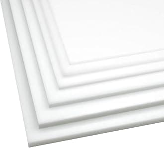 High Density Polyethylene Sheets HDPE Plastic Sheet Board for DIY, Heavy Duty Industry, 1/4" Thick,Size 6" x 12", White Color