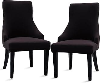 Liykimt Stretch Wingback Side Chair Slipcover(2,Brown)