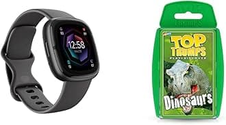 Sense 2 Health and Fitness Smartwatch with built-in GPS, advanced health features & Top Trumps Dinosaurs Classics Card Game, Discover interesting facts in this educational packed game