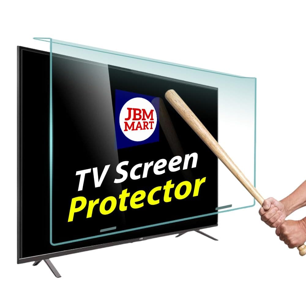 - JBM MART® 32 Inch TV Screen Protector - Tempered Glass Guard, 9H Hardness, Scratch resistance, Crystal Clear | 3 mm Thickness