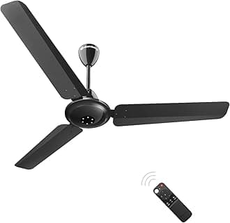 atomberg Efficio Alpha 1200mm BLDC Ceiling Fan with Remote Control | BEE 5 star Rated Energy Efficient Ceiling Fan | High Air Delivery with LED Indicators | 2 Year Warranty (Gloss Black)