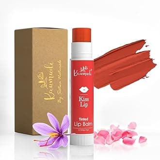 Handmade & Natural Lip Balm for Women & Men with Rose Damascena & Saffron Essential Oil (Kisss Lip)