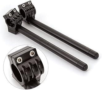 34mm 7/8" Motorcycle Aluminum CNC Regular Fork Tube Clip On Handlebar Replaceable Fit for Universal Bike Cafe Racer Black