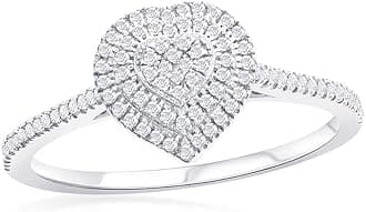 Beaux Bijoux Real Diamond Rings for Women in Sterling Silver - Engagement, Promise Anniversary, Genuine Fine Diamond Rings in Multiple Shapes and Styles