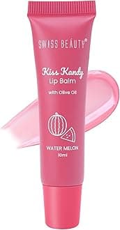 Kiss Kandy Tinted Lip Balm | Moisturising Non-Sticky Formula with Olive Oil & Vitamin E | Soft, Smooth & Hydrated Lips All Day | Water Melon, 10ml