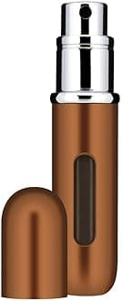 Travalo Classic HD Perfume Atomizer | Genie-S TSA Approved Travel Perfume Bottle Refillable | Reusable Airtight Easy-Fill Mini Pump Sprayer Lightweight Elegant Design w/Volume Window Cappuccino 0.17oz