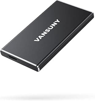 Vansuny 250GB Portable External SSD, USB 3.1 Gen2 430MB/s High-Speed Data Transfer, Metal USB C Mini Portable External Solid State Drive for PC, Laptop, Phones and More