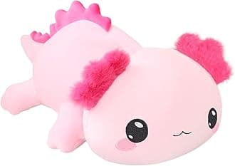 SQEQE Weighted Axolotl Plush, Weighted Axolotl Stuffed Animal, Cute Plushies Soft Pink Pillow Toy Gift for Kids Adults 9.8 Inch, 0.8 lbs