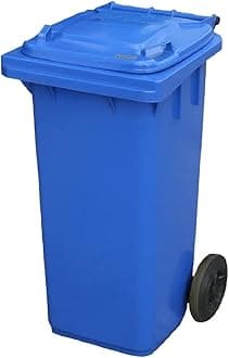 Blue 120 ltr Wheelie Bin - Half Size Household Wheelie Bin (For Many Councils) - Tough & Durable - For All Your Outdoor Rubbish & Recycling - EN840 Certified & Tested