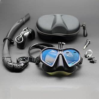 Wet Low Volume Snorkeling Mask Anti-Leak Tempered Glass Freedive Mask J-Type Diving Mask Snorkel Set with Camera Mount