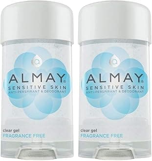 Almay Deodorant for Women,Gel Antiperspirant,Hypoallergenic,Dermatologist Tested for Sensitive Skin,Fragrance Free,2.25 Oz,(Pack of 2)
