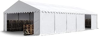 TOOLPORT Storage tent 6x12 m PVC 750 N waterproof white shelter with ground frame