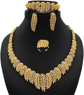 DAOMEI Indian Bridal Jewelry Sets Wedding Dubai Gold Necklace African Ethiopian Pakistani Jewellery For Women Set Bridesmaid Gift