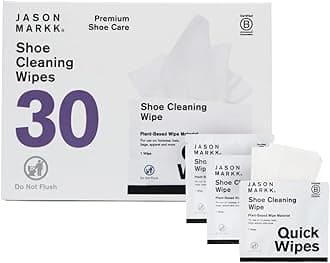 Plant-Based Quick Wipes, Shoe Cleaner, 30 Pack, Individually Packed, Sneaker Care, Ideal for Footwear, Safe for Leather, Rubber, Plastic, and More