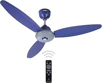 ACTIVA Gracia 1200 MM (28 Watt) BLDC Motor Fan With LED Light |Remote| 3 Blade Energy Saving Ceiling Fan With 5 Year Warranty (Silver Blue)