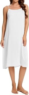 Women 100% Cotton Long Full Slips for Under Dresses Camisoles Slip Dress Cami Dress Chemise Petticoat
