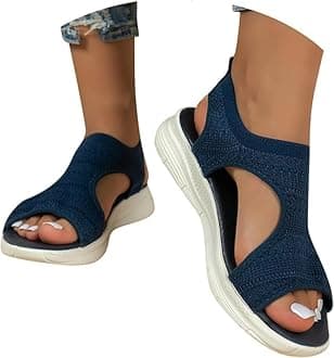 HEONSATIOrthopedic Sandals Women Arch Support Sandals for Women Casual Summer ​Soft & Comfortable Sandals Washable Slingback Orthopedic Slide Sport Sandals Mesh Upper Breathable Sandals Adjustable