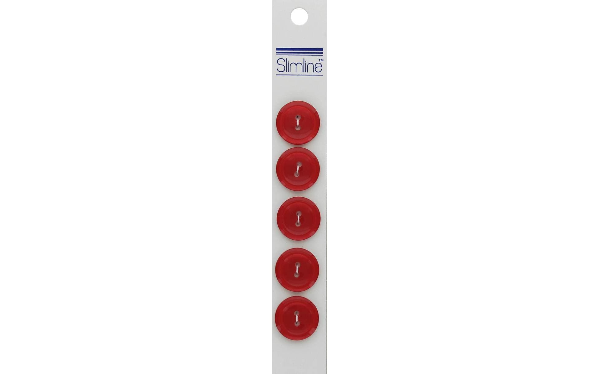 Slimline 2 Hole Buttons - 3/4 in. - Red 5 pc.