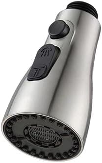 Fat-Cattie Pull Down Kitchen Faucet Sprayer Head Replacement Part - Pull Out Sink Sprayer Replacement Nozzle, Kitchen Faucet Head Hose Spray Tap Spout Only for G1/2(0.8inch)Connector (Brushed Nickel)