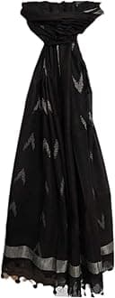 Women's Bhagalpuri Linen Cotton Blend Handloom Ikkat Dupatta with Zari Design, 2.25 Metres