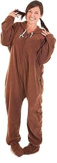 Forever LazyForever Lazy Footed Adult Onesies, One-Piece Pajama Jumpsuits for Men and Women, Unisex. with Detachable Feet.