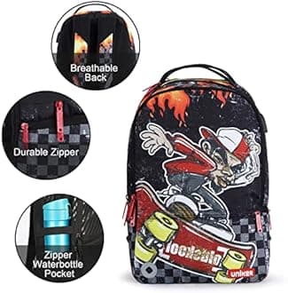 UNIKER Laptop Backpack with USB Port,Graffiti Backpack for Work,Space School Backpack,Designer Laptop Backpack for 15.6 Inch