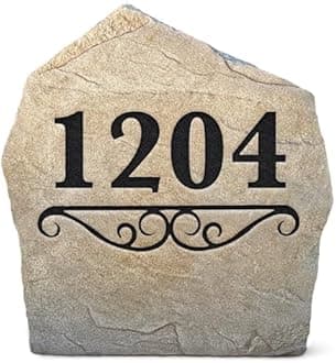 Personalized Address Landscape Stone - Garden Stone - Sandstone Color - 15" W x 15” H