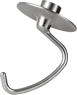Stainless Steel Dough Hook Attachment for KitchenAid 4.5-5 Quart Tilt-Head Stand Mixer, K45DH Dough Hook Replacement for KSM90 and K45, Mixer Parts Accessories