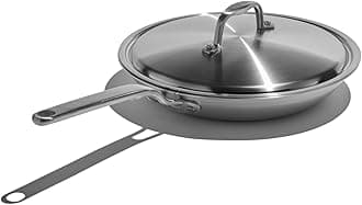 Heritage Steelx Eater 10.5 Inch Frying Pan with Lid | Made in USA | 5-Ply Fully Clad Stainless Steel Pan | Stay Cool Handle Design | Induction Ready & Non-Toxic Pan